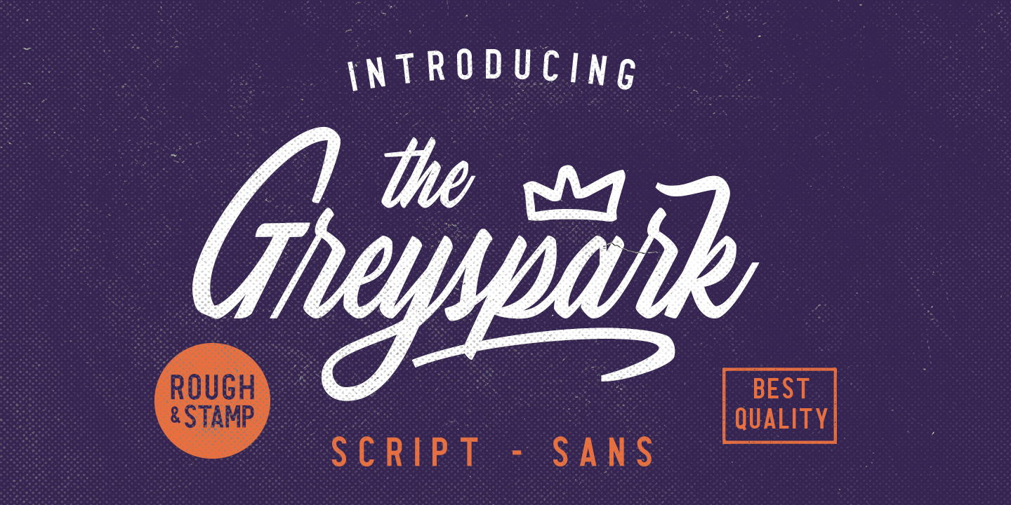 Beispiel einer Greyspark Script Block-Schriftart